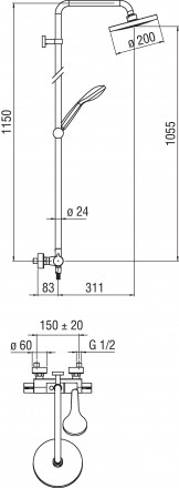 Nobili ABC AB87030-30CR душевая система с термостатом