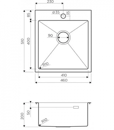 Omoikiri Akisame 46-GM мойка 460x510 вороненая сталь