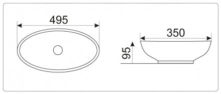 CeramaLux 9022 раковина 49.5