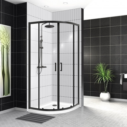 Belbagno UNO-195-R-2-100-Nero душевой угол стекло прозрачное