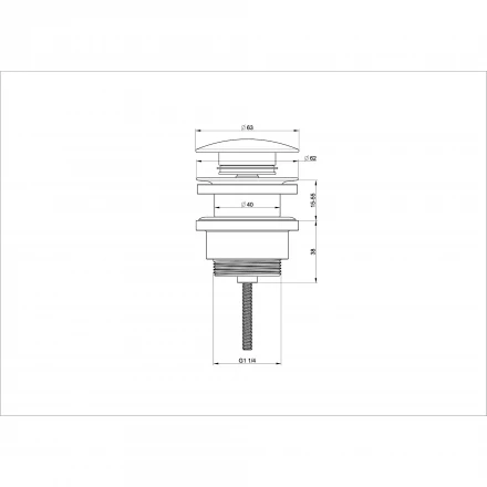 Wonzon &amp; Woghand WW-88SS07-MB Донный клапан для раковины черный матовый