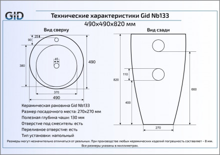 Gid Nb133 раковина