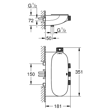 Grohe SmartControl Grohtherm 34713000 смеситель термостат для душа