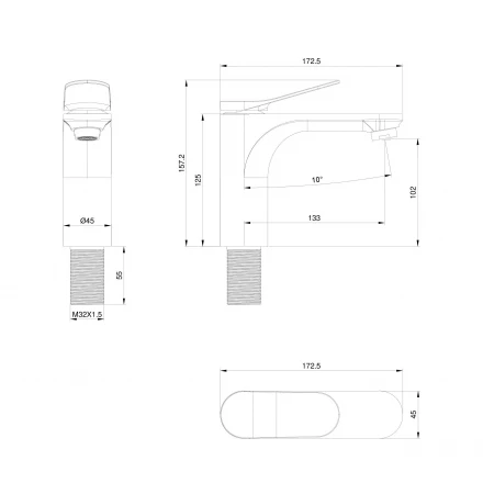 Wonzon &amp; Woghand WW-A40482-MB Смеситель для раковины черный матовый