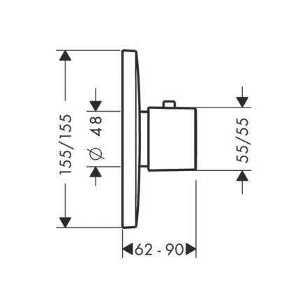 Hansgrohe PuraVida 15772000 Highflow смеситель термостат (внешняя часть)