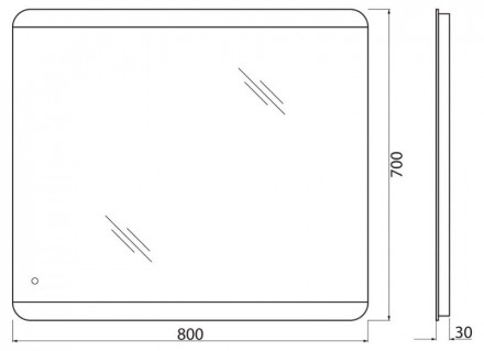 Belbagno SPC-CEZ-800-700-LED-TCH Зеркало 800x30x700