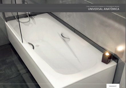 BLB Universal HG B75L Ванна 170x75 с отверстиями для ручек, белая