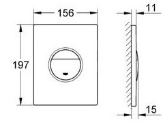 Grohe Nova Cosmopolitan 38765000 клавиша смыва (Хром глянцевый)