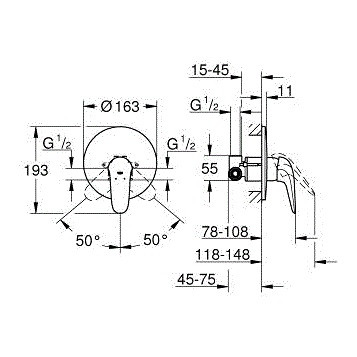 Grohe Eurostyle New 23725003 Смеситель для душа