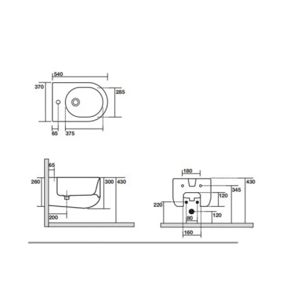 KERASAN Flo А0002388103 биде NEW подвесное белый