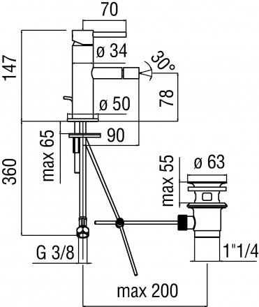 Nobili Acquerelli AQ93119-1CR смеситель для биде