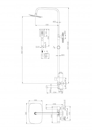 BelBagno ACQUA ACQUA-VSCM-CRM Душевая стойка