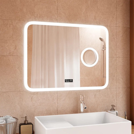 Континент Bliss Led 800х700 зеркало с увеличительным зеркалом, часами