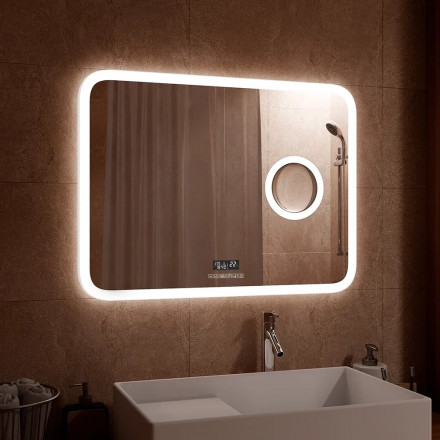 Континент Bliss Led 800х700 зеркало с увеличительным зеркалом, часами