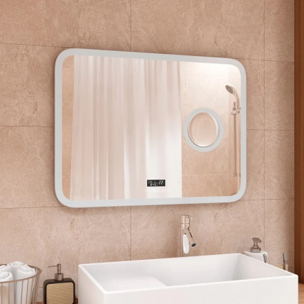 Континент Bliss Led 800х700 зеркало с увеличительным зеркалом, часами