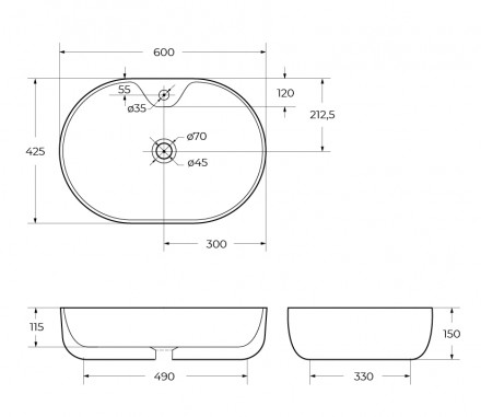BelBagno BB1151 накладная раковина