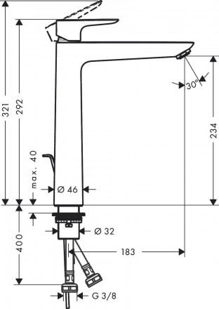 Hansgrohe Talis E 71716670 смеситель для раковины