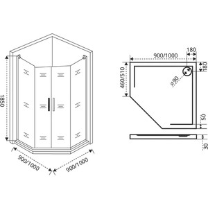 Good Door Pandora PNT-TD-90-C-CH Душевой угол