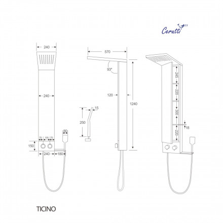 Cerutti CT9662 TICINO Панель душевая
