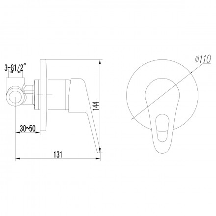 Lemark Luna LM4123C смеситель для душа, встраиваемый