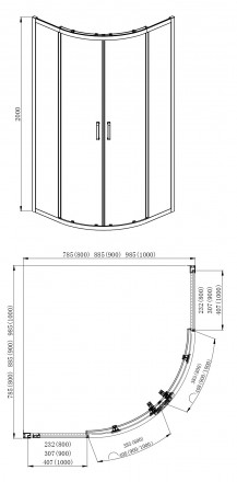 Aquatek AQ ARI RO 08020CH Душевой уголок 80x80x200