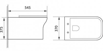 Aquanet Cube-W CL-12248D Rimless Унитаз подвесной