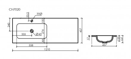 Sancos Grace CN7020 раковина 120 см