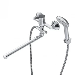 AM.PM X-Joy S F85B90100 Смеситель для ванны и душа с длинным изливом и душевым набором хром