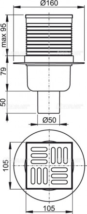 AlcaPlast APV32 Трап для душа с вертикальным отводом