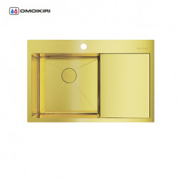 Omoikiri Akisame 78-LG-L мойка 780x510 светлое золото