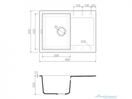 Omoikiri Sakaime 68-DC мойка 680x500 темный шоколад