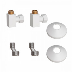 Комплект подключения для полотенцесушителя Point PN00012W 3/4&quot;х1/2&quot; г/ш (квадрат), белый