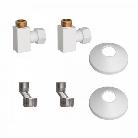 Комплект подключения для полотенцесушителя Point PN00012W 3/4&quot;х1/2&quot; г/ш (квадрат), белый