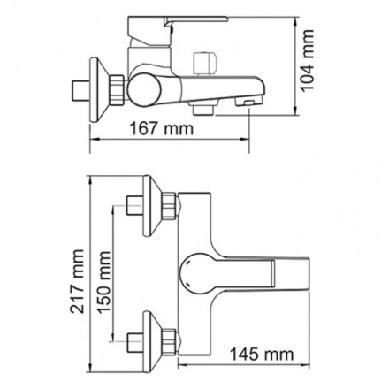 Wasserkraft Ammer 3701 Смеситель для ванны с коротким изливом