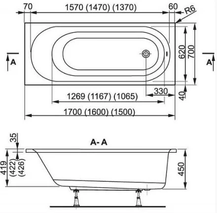 Vagnerplast Kasandra 160x70 акриловая ванна