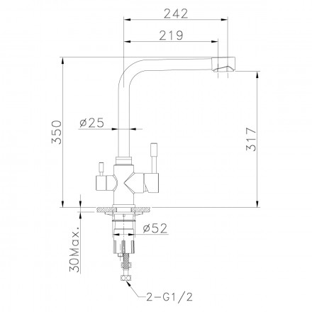 Lemark Expert LM5060S смеситель для кухни с подключением к фильтру с питьевой водой