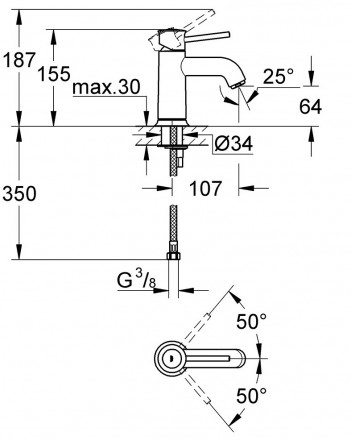 Grohe BauClassic 23162000 смеситель для раковины