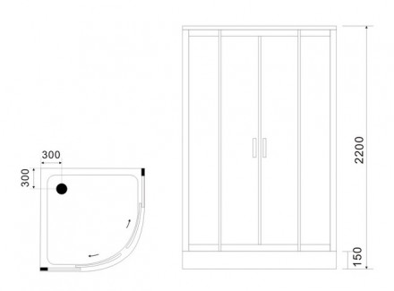 Black&amp;White G5501-1000 Душевая кабина 100x100