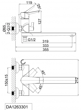 D&amp;K Rhein Mosel DA1263301 Смеситель для ванны