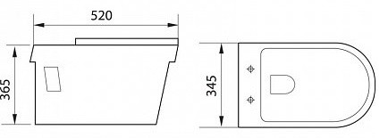 Aquanet Glide-W CL-11042 Rimless Унитаз подвесной