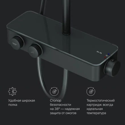 AM.PM Inspire V2.0 F0750A422 Душевая система с термостатом черный