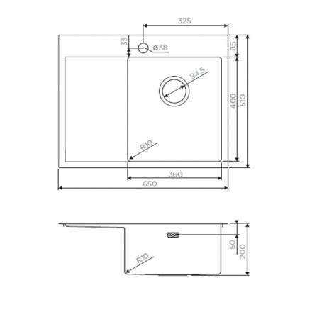 Omoikiri Akisame 65-LG-L мойка 650x510 светлое золото