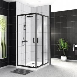 Belbagno UNO-195-A-2-90-NERO душевой угол стекло прозрачное
