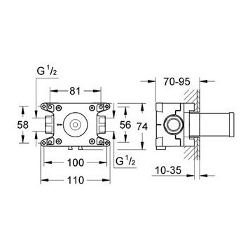 Grohe 35034000 Скрытая часть подключение душевого шланга