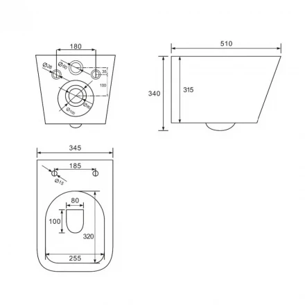 ABBER Rechteck AC1200 унитаз