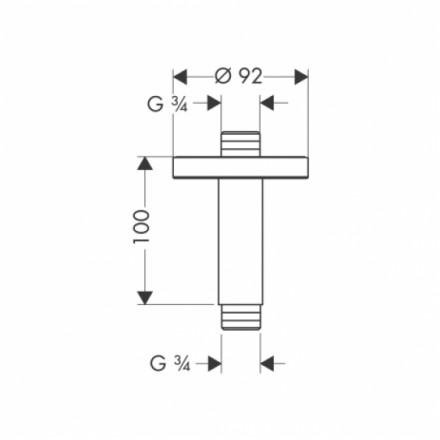 Hansgrohe 27418000 Потолочное подсоединение 100 мм 3/4