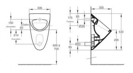 Jacob Delafon Odeon E1147-00 Писсуар