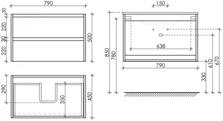Sancos Libra LB80ECH тумба под раковину дуб чарльстон