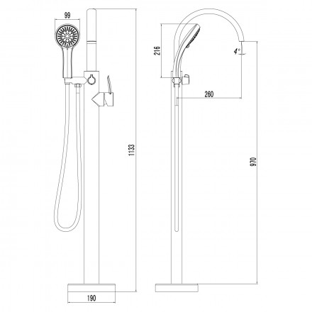 Lemark Atlantiss LM3244C смеситель для ванны, напольный