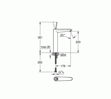 Grohe Eurodisc Joy 23428LS0 смеситель для раковины